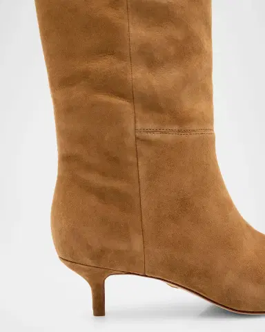 Veronica Beard Lisa Suede Kitten-Heel Knee Boots | Thumbnail 5