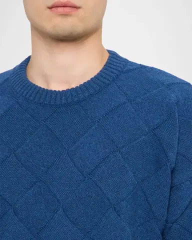 Bottega Veneta Men's Intrecciato Wool Knit Crewneck Sweater | Thumbnail 5