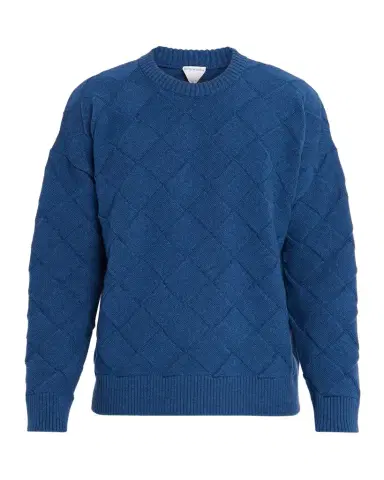 Bottega Veneta Men's Intrecciato Wool Knit Crewneck Sweater | Thumbnail 1