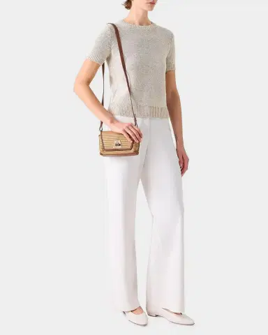 Akris Paillette Linen-Cotton Short-Sleeve Sweater | Thumbnail 2 Akris Paillette Linen-Cotton Short-Sleeve Sweater | Thumbnail 2