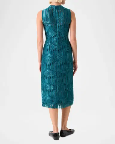 Akris Techno Wave Guipure Sheath Midi Dress | Thumbnail 3 Akris Techno Wave Guipure Sheath Midi Dress | Thumbnail 3
