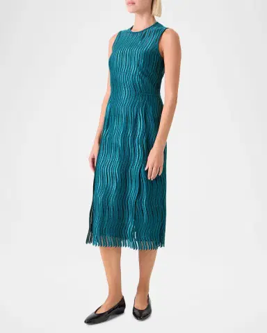 Akris Techno Wave Guipure Sheath Midi Dress | Thumbnail 4 Akris Techno Wave Guipure Sheath Midi Dress | Thumbnail 4