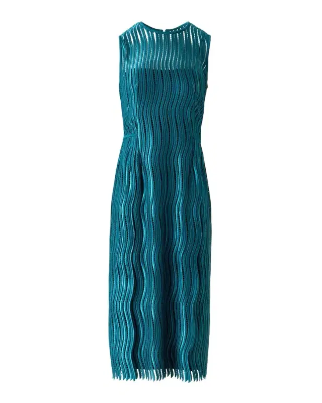 Techno Wave Guipure Sheath Midi Dress