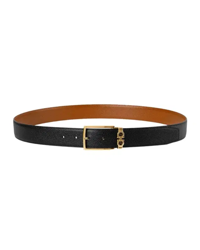 Men 's Reversible Hammered Calfskin Gancini-Loop Belt