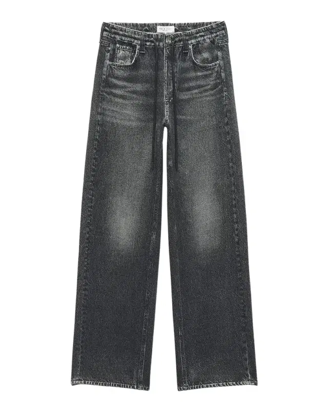 rag & bone rb Miramar Terry Drawstring Wide-Leg Jeans