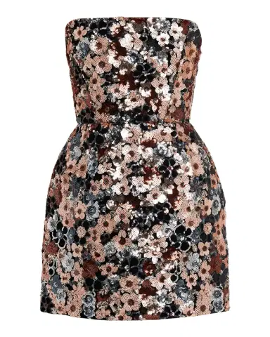 Bronx and Banco Maraya Strapless Floral Sequin Fit & Flare Mini Dress | Thumbnail 1 Bronx and Banco Maraya Strapless Floral Sequin Fit & Flare Mini Dress | Thumbnail 1