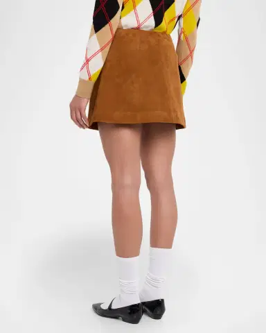 Marc Jacobs Suede Pleat Mini Skirt | Thumbnail 2