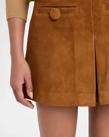 Marc Jacobs Suede Pleat Mini Skirt | Thumbnail 4