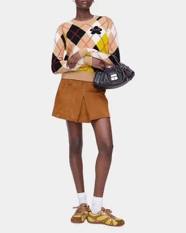 Marc Jacobs Suede Pleat Mini Skirt | Thumbnail 5
