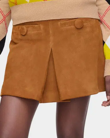 Marc Jacobs Suede Pleat Mini Skirt | Thumbnail 6