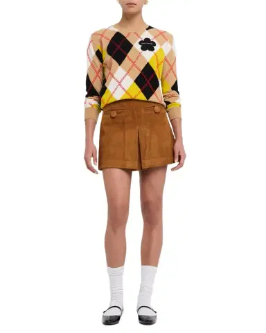 Marc Jacobs Suede Pleat Mini Skirt | Thumbnail 1