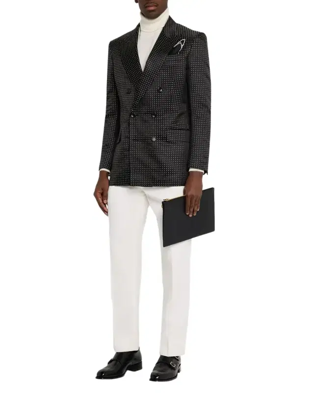TOM FORD Men 's Duchesse Polka Dot Jacquard Dinner Jacket