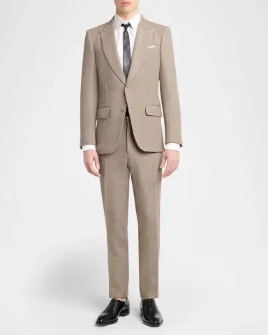 Tom Ford Men's Sequin Boucle Flat-Front Pants | Thumbnail 2 Tom Ford Men's Sequin Boucle Flat-Front Pants | Thumbnail 2