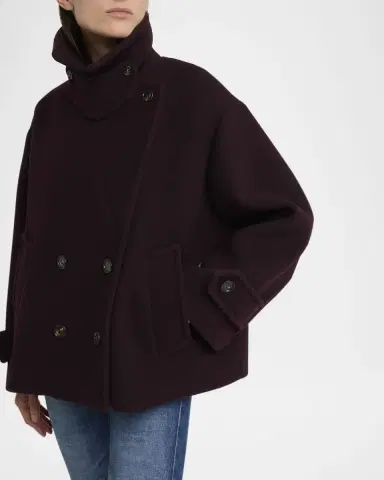 Chloé Wool Double-Breasted Oversized Pea Coat | Thumbnail 5 Chloé Wool Double-Breasted Oversized Pea Coat | Thumbnail 5