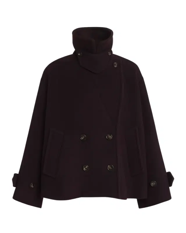 Chloe Wool Double-Breasted Oversized Pea Coat