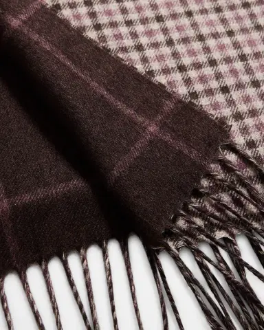 PIACENZA 1733 Men's Iperico Windowpane to Gingham Silk and Cashmere Scarf | Thumbnail 4 PIACENZA 1733 Men's Iperico Windowpane to Gingham Silk and Cashmere Scarf | Thumbnail 4