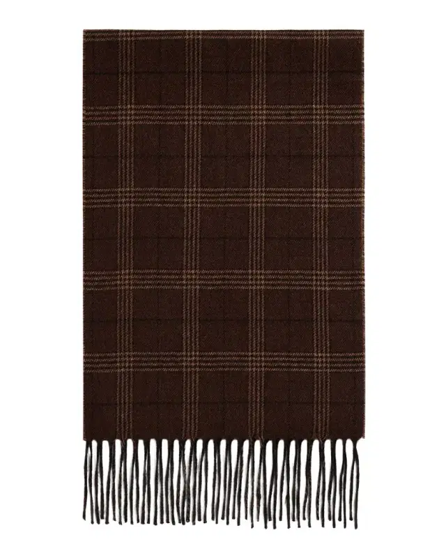 Men's Baltazar Herringbone to Plaid Silk and Cashmere Scarf