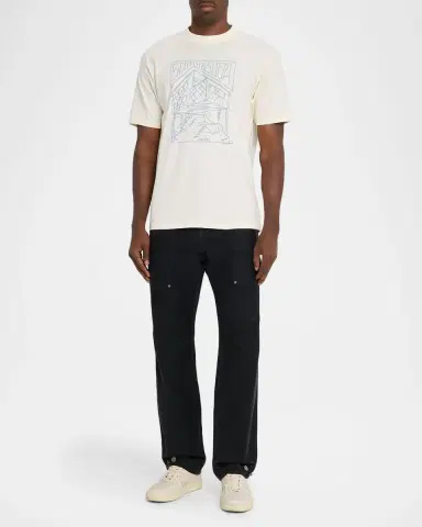 Scotch & Soda Men's Relaxed Fit Linework Logo T-Shirt | Thumbnail 2