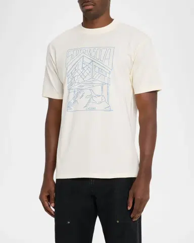 Scotch & Soda Men's Relaxed Fit Linework Logo T-Shirt | Thumbnail 4