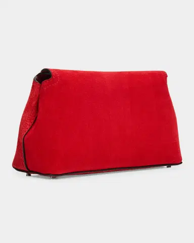 TOTEME T Lock Suede Clutch Bag | Thumbnail 2