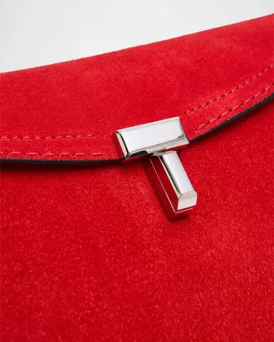 TOTEME T Lock Suede Clutch Bag | Thumbnail 5