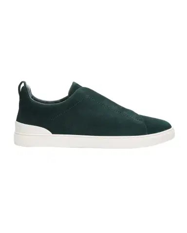 Zegna Men's Suede Triple Stitch Slip-On Sneakers | Thumbnail 1 Zegna Men's Suede Triple Stitch Slip-On Sneakers | Thumbnail 1