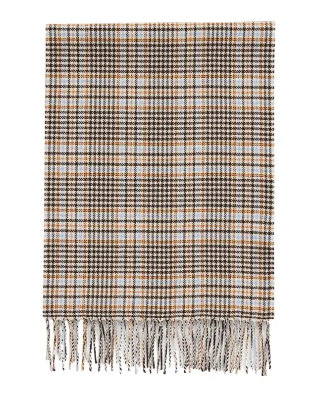 PIACENZA 1733 Men's Castle Houndstooth Plaid Wool Scarf