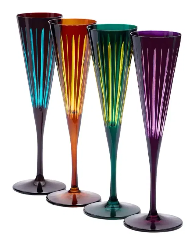 L 'Objet Prism 6 oz. Champagne Flutes, Set of 4