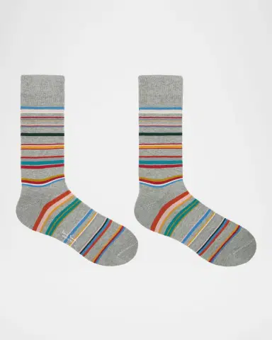 Paul Smith Men's Martin Signature Stripe Cotton Crew Socks | Thumbnail 2
