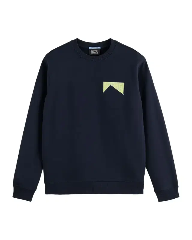 Scotch & Soda Men 's Front and Back Artwork Cotton Sweatshirt