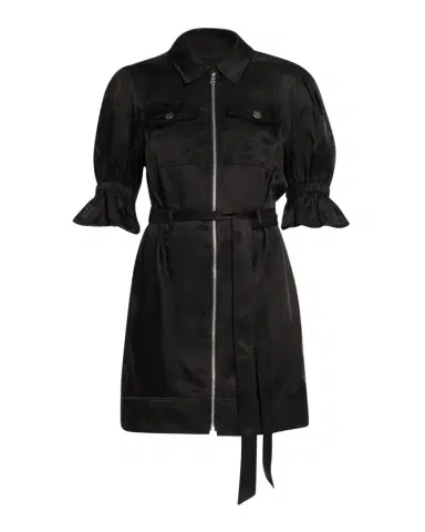 Cinq à Sept Holly Puff-Sleeve Zip-Front Mini Dress | Thumbnail 1