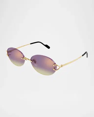 Cartier Classic C Motif Rimless Round Metal Sunglasses | Thumbnail 2 Cartier Classic C Motif Rimless Round Metal Sunglasses | Thumbnail 2
