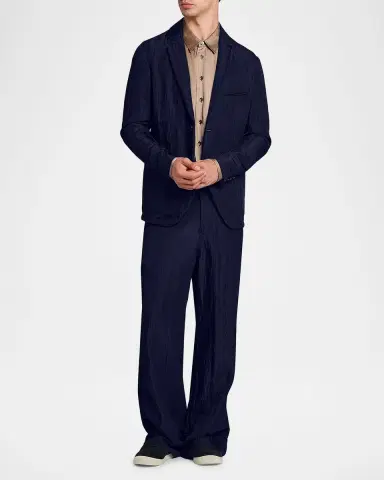 Giorgio Armani Men's Crinkled Viscose Trousers | Thumbnail 2 Giorgio Armani Men's Crinkled Viscose Trousers | Thumbnail 2