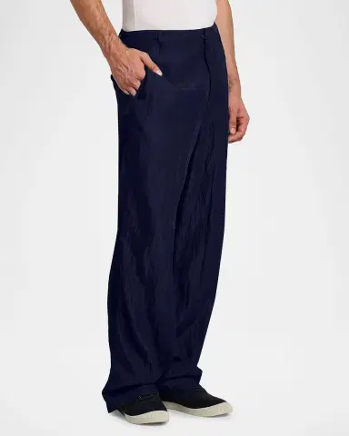 Giorgio Armani Men's Crinkled Viscose Trousers | Thumbnail 5 Giorgio Armani Men's Crinkled Viscose Trousers | Thumbnail 5