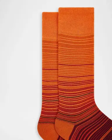Paul Smith Men's Marcel Ombre Thin Stripe Cotton Crew Socks | Thumbnail 2