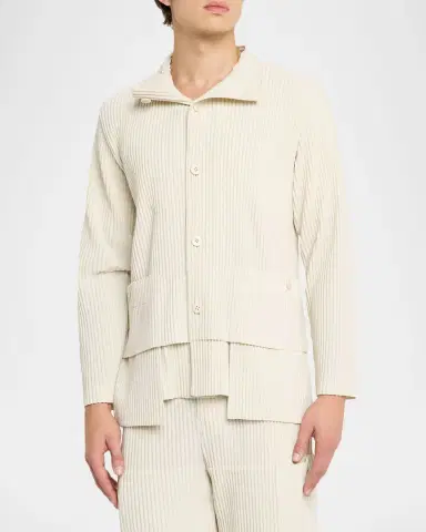 Homme Plissé Issey Miyake Men 's Multi-Pocket Pleated Button-Down Shirt | Thumbnail 4