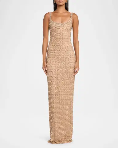 Pamella Roland Crystal Embroidered Tulle Column Gown | Thumbnail 2 Pamella Roland Crystal Embroidered Tulle Column Gown | Thumbnail 2