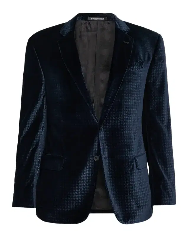 Emporio Armani Men 's Houndstooth Velvet Dinner Jacket