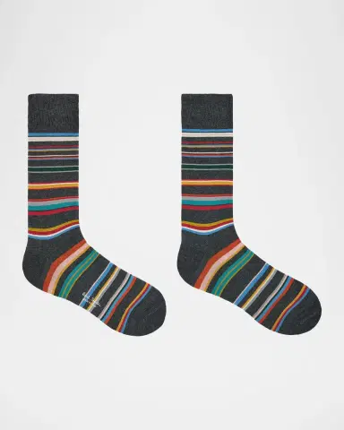 Paul Smith Men's Martin Signature Stripe Cotton Crew Socks | Thumbnail 2