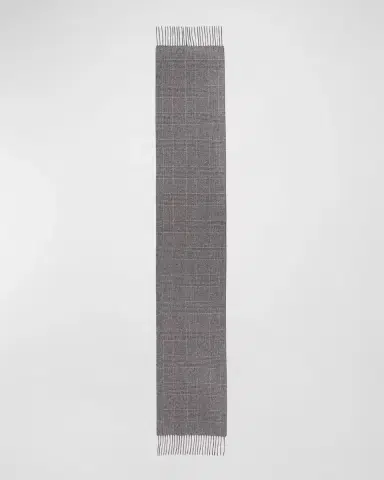 PIACENZA 1733 Men's Dallas Silk-Cashmere Glen Check Scarf | Thumbnail 2