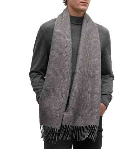 PIACENZA 1733 Men's Dallas Silk-Cashmere Glen Check Scarf | Thumbnail 1