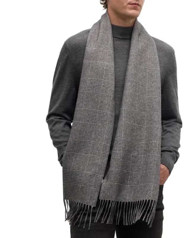 PIACENZA 1733 Men 's Dallas Silk-Cashmere Glen Check Scarf