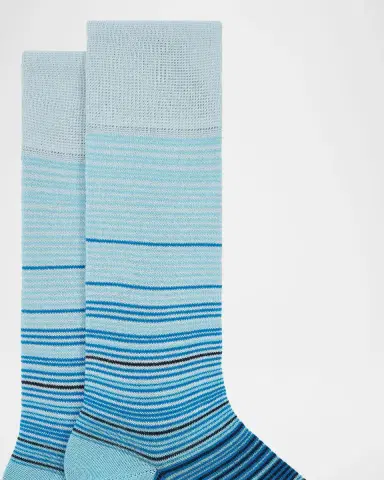 Paul Smith Men's Marcel Ombre Thin Stripe Cotton Crew Socks | Thumbnail 2