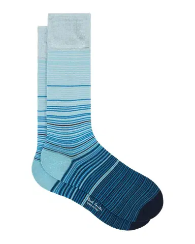 Paul Smith Men's Marcel Ombre Thin Stripe Cotton Crew Socks | Thumbnail 1