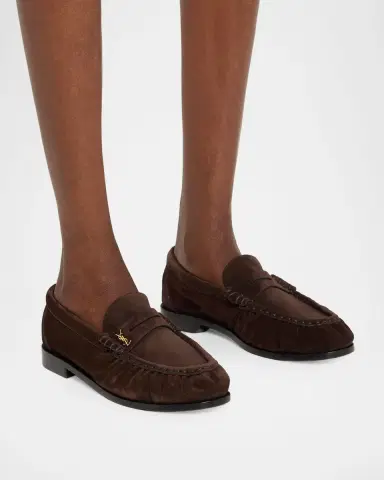 Saint Laurent Le Suede YSL Penny Loafers | Thumbnail 2 Saint Laurent Le Suede YSL Penny Loafers | Thumbnail 2