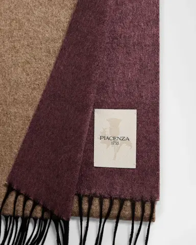 PIACENZA 1733 Men's Mirror Double-Face Silk and Cashmere Scarf | Thumbnail 4 PIACENZA 1733 Men's Mirror Double-Face Silk and Cashmere Scarf | Thumbnail 4