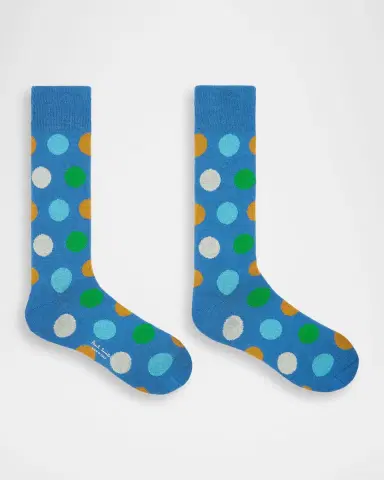 Paul Smith Men's Mike Large Polka Dot Cotton Crew Socks | Thumbnail 2 Paul Smith Men's Mike Large Polka Dot Cotton Crew Socks | Thumbnail 2