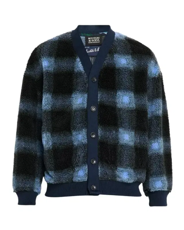 Scotch & Soda en 's Plaid Polar Fleece Cardigan