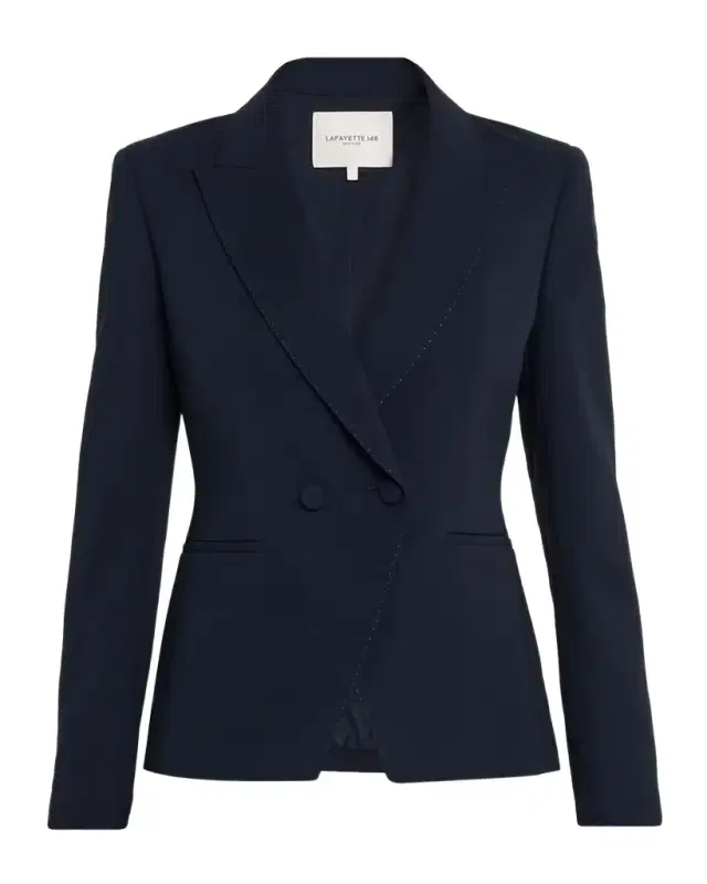 Lafayette 148 New York x The Morning Show Double-Breasted Pick Stitch Blazer