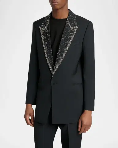 AMIRI Men's Sequin Peak Lapel Oversized Blazer | Thumbnail 4 AMIRI Men's Sequin Peak Lapel Oversized Blazer | Thumbnail 4
